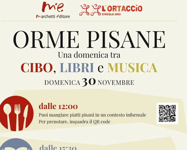 Orme pisane, una domenica tra cibo, libri e musica.