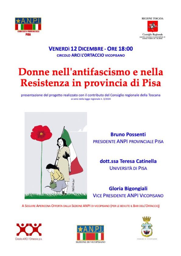 Presentazione delle ricerca sulle donne della Resistenza nella Provincia di Pisa