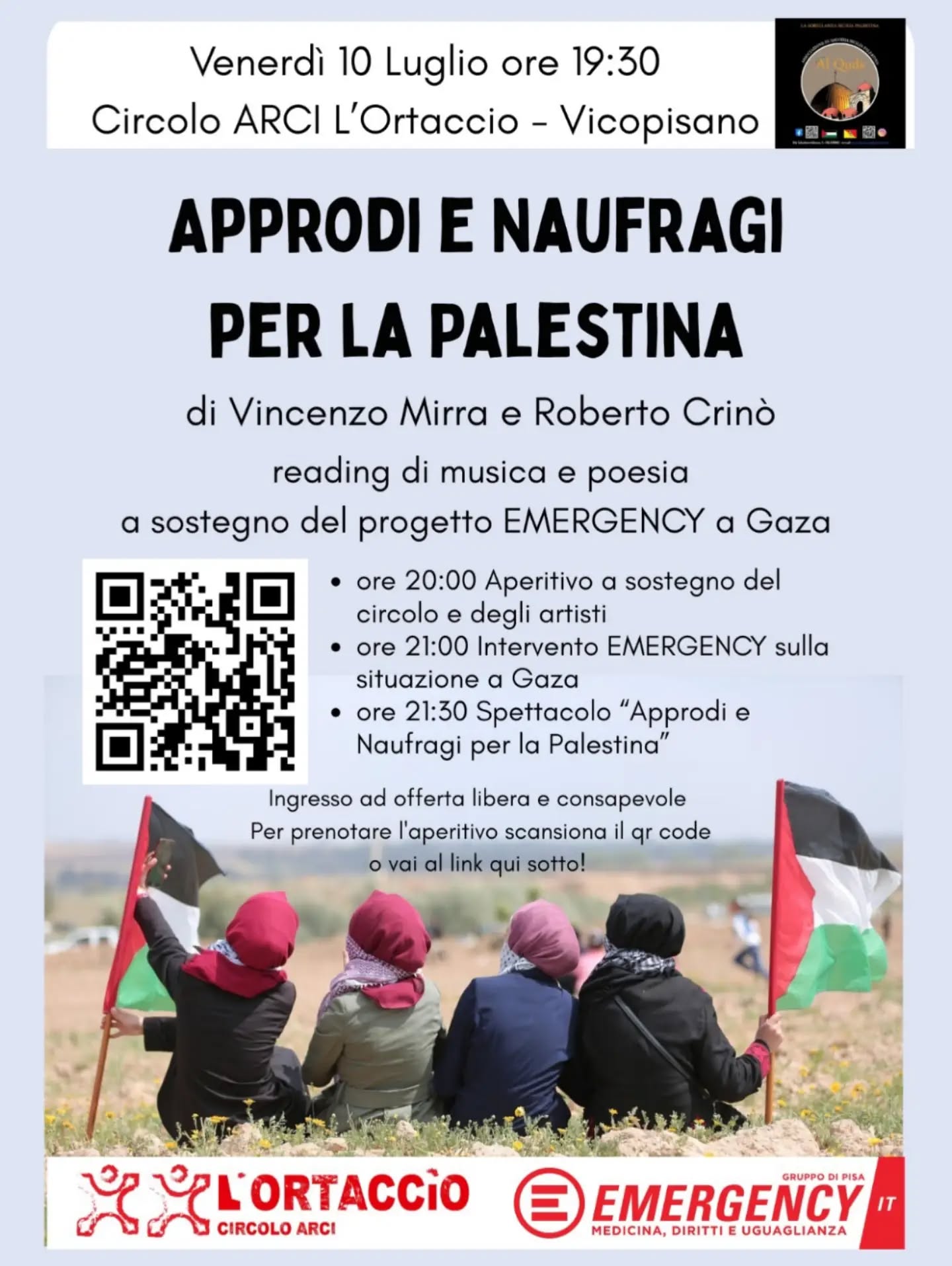 Approdi e naufragi per la Palestina – Reading di musica e poesia